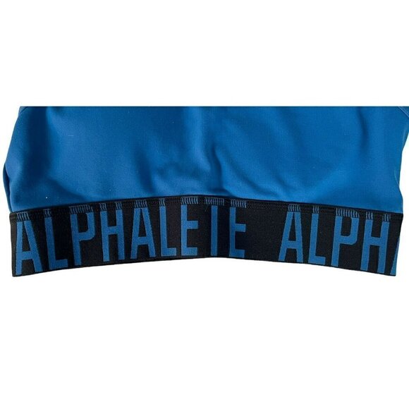 ALPHALETE Royal Blue Criss Cross Sports Bra Size S Spell Out Logo - Picture 5 of 7